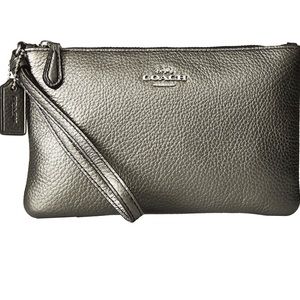 New With Tags Coach Wristlet in Metallic Graphite